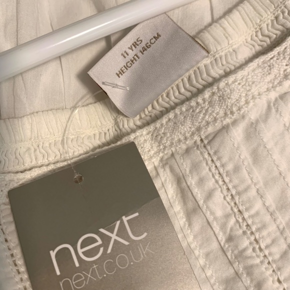 NEXT UK White Ruffled Dress with DragonFlys & Flowers Size 11 Years - Picture 7 of 7